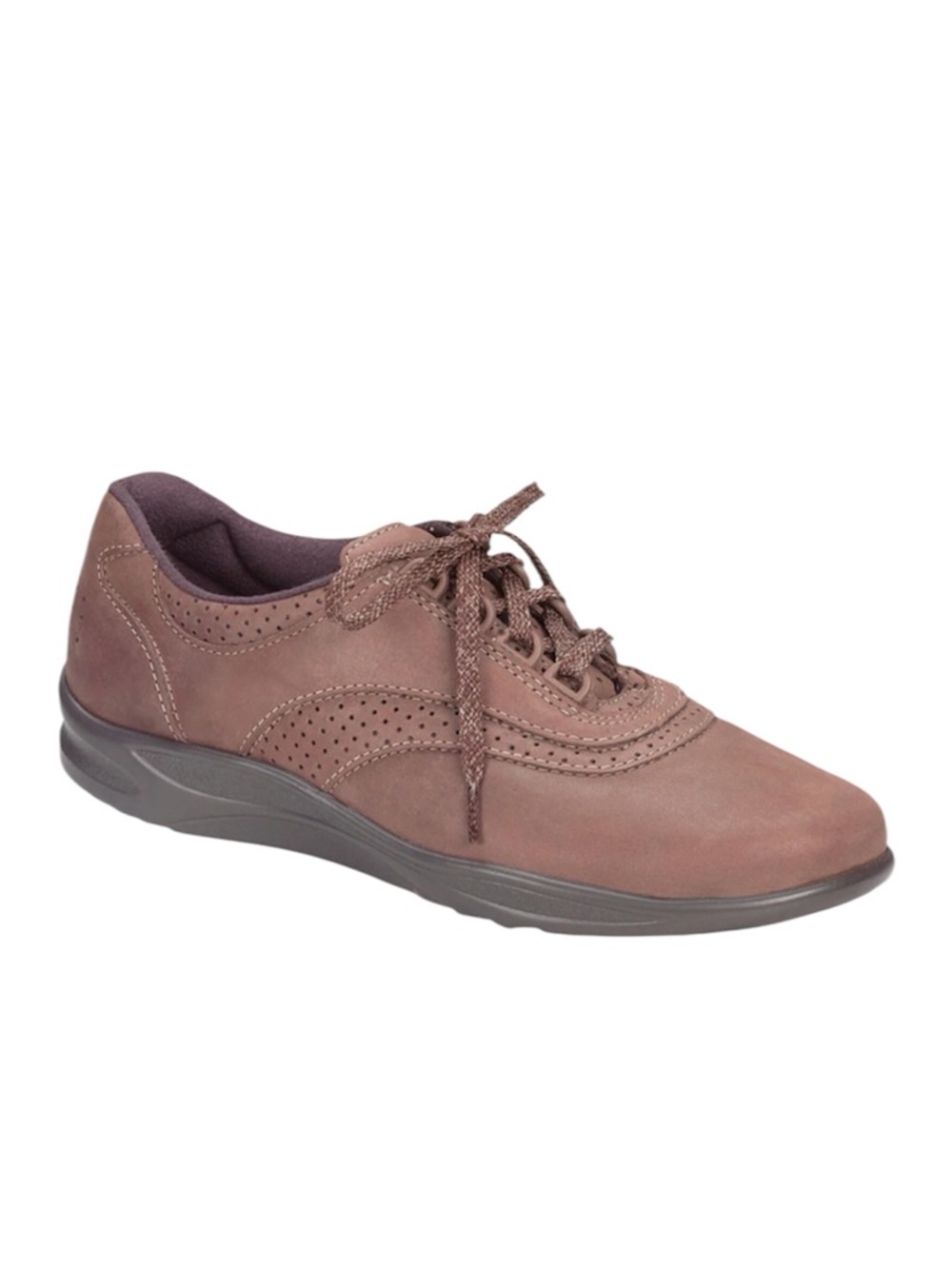 USA SAS Walk Easy Chocolate Brown Nubuck Leather Shoes Sneakers Women Size 8.5